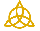 Goldene Triquetra - Symbol für Lomi Tempel Style, die heilende hawaiianische Massage.
